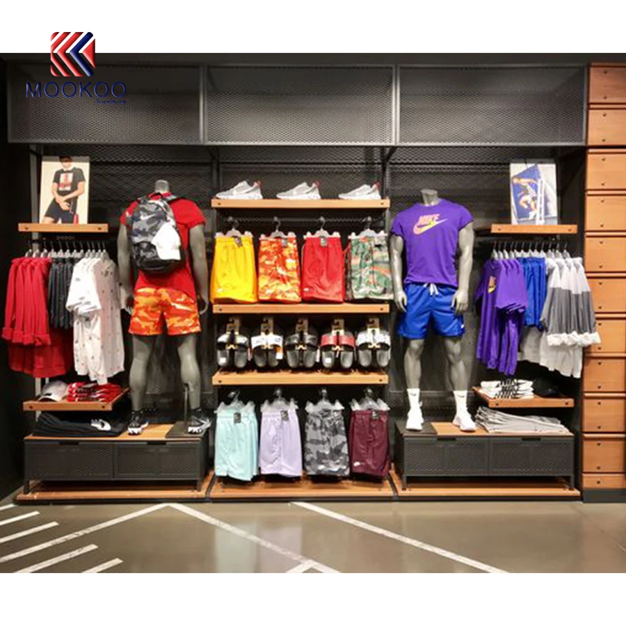 Luxury Sport Garment Store Display Furniture Cloth Display Stand Retail Store Design