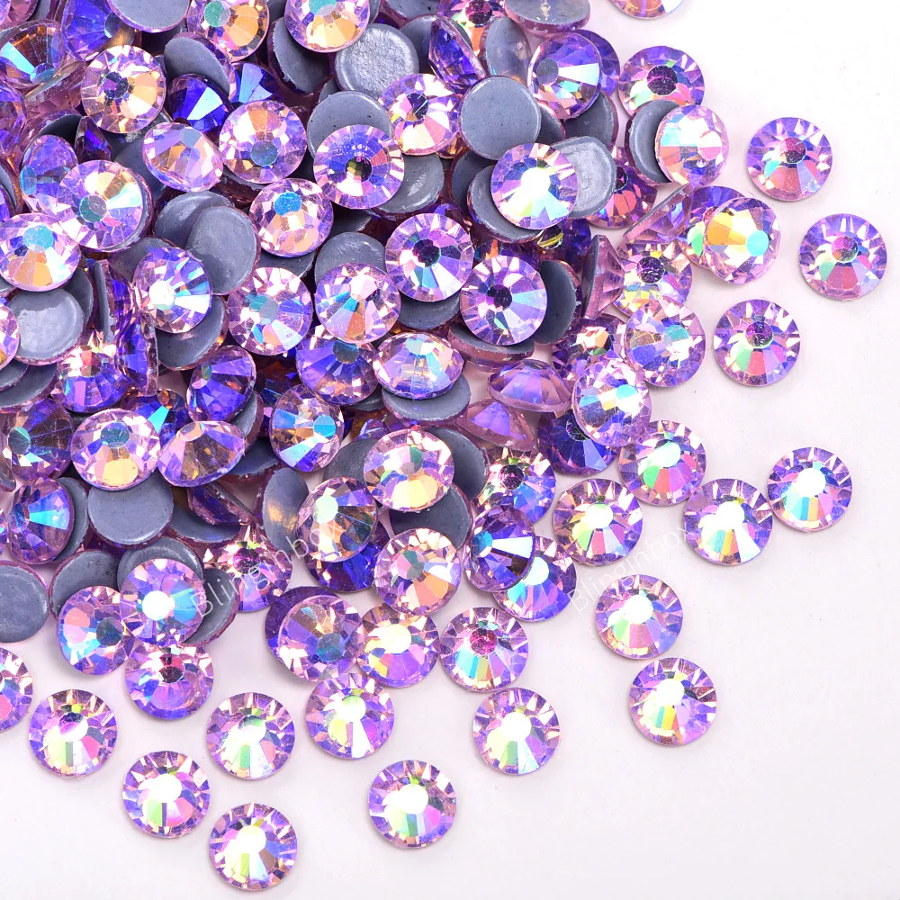 Blinginbox Good Quality Hotfix Rhinestones Transfers Flat Back Strass Iron On Crystals AB Rhinestone For Wedding Dress Clothes