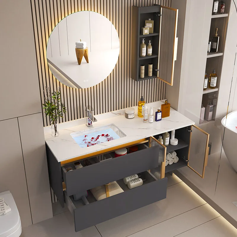 Modern Bathroom Vanity Cabinet Single Sink Mirror Bathroom Cabinet Vanity Quartz Vanities For Hotel Bathrooms