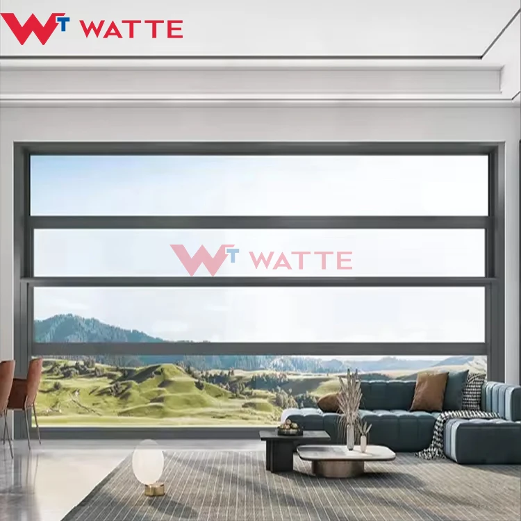 New design aluminum vertical sliding retractable guillotine glass windows system bedroom balcony electric lift up window