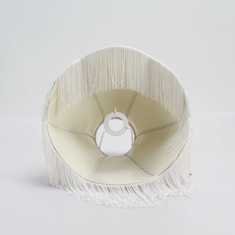 Factory direct European modern table lamp handmade fabric lampshade palace lamp tassel macrame cotton lamp shade