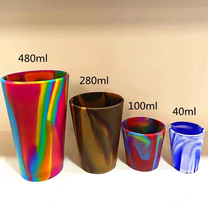 New Wine Tea Cup Custom Silicone Beer Drinking Cup BPA-Free Unbreakable Silicone Cup with Lids and Straws