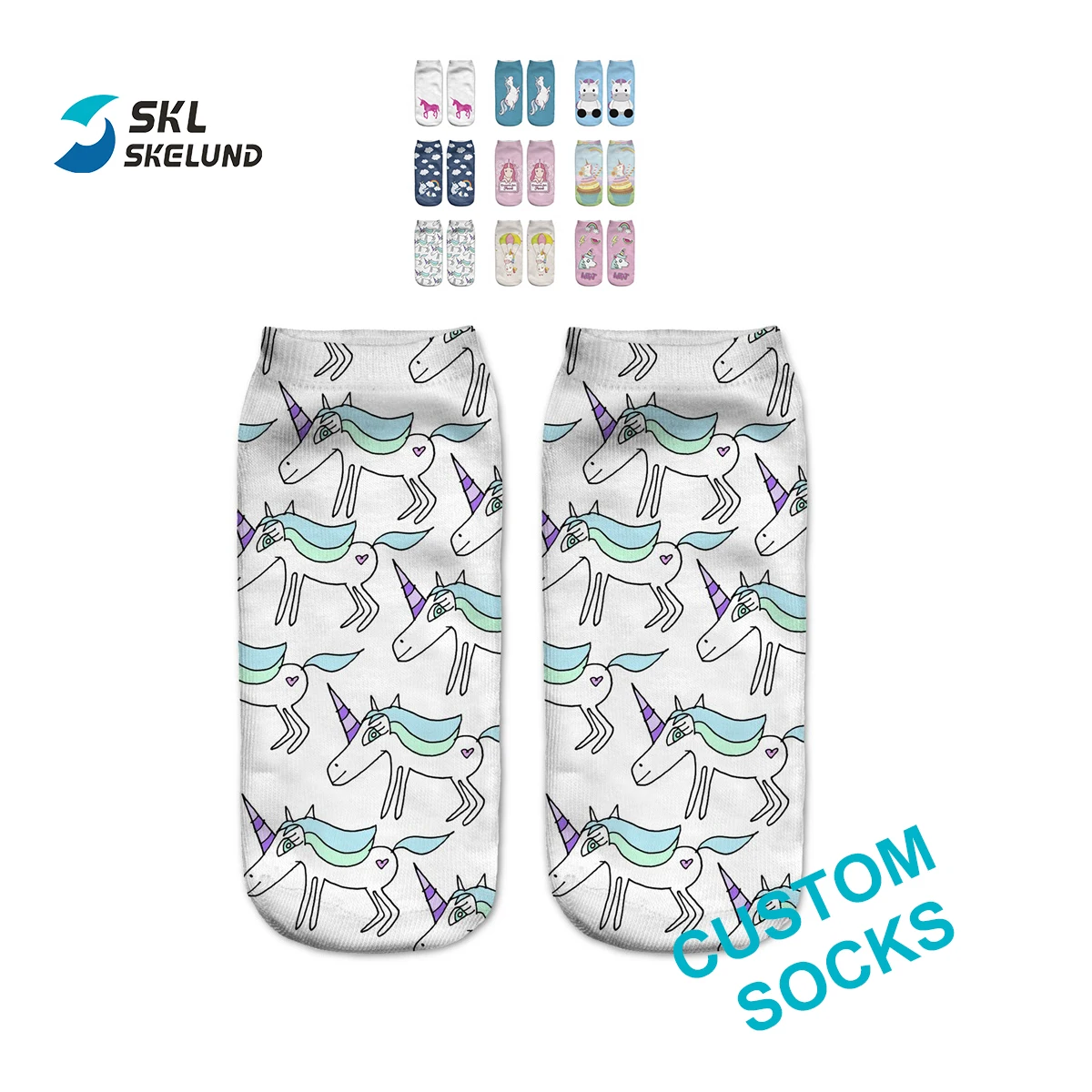 Adult 3d Unicorn Socks cotton cartoon sock blank custom digital sox for women logo dye 3D printing unicorn sox sublimation socks