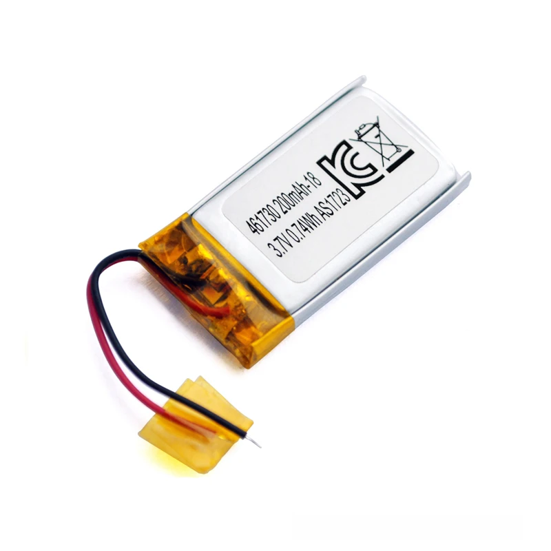 UL KC CB BIS UN38.3 Certificates Approved li polymer battery 461730 3.7v 200mAh  li po battery