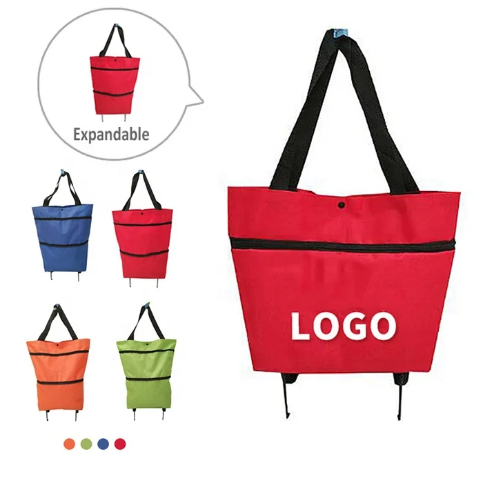 Lightweight Carts Reusable Grocery Foldable Collapsible Shopping Trolley  Supermarket Cart Bags Folding Shopping Bag with Wheels