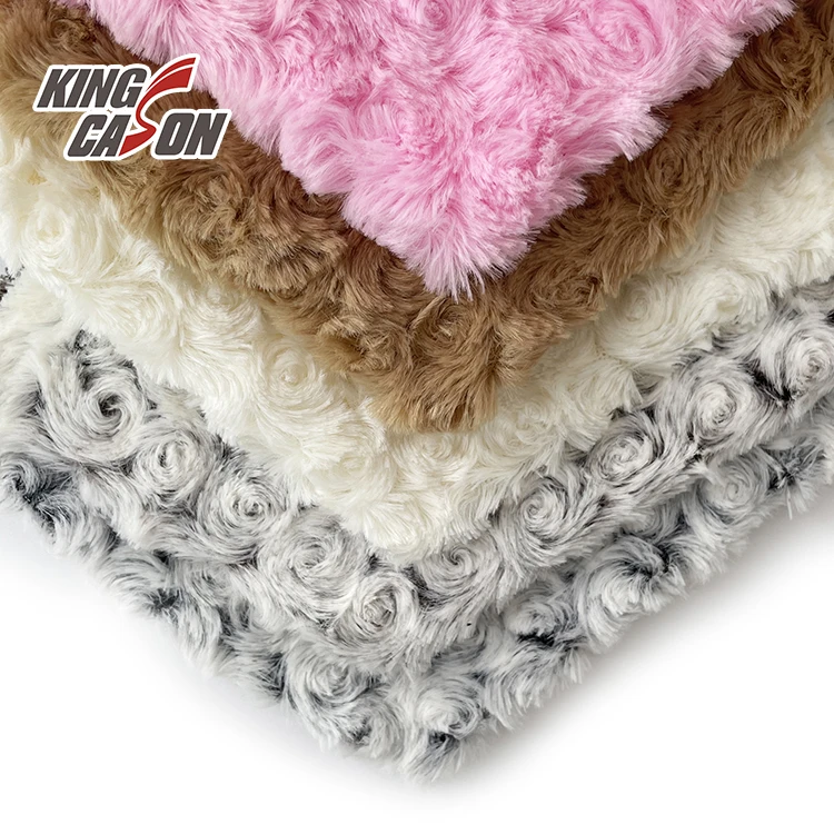 KINGCASON Good Service 100% Polyester Back Print Solid Gradient Rabbit Faux Fur For Hair Accessories Headband