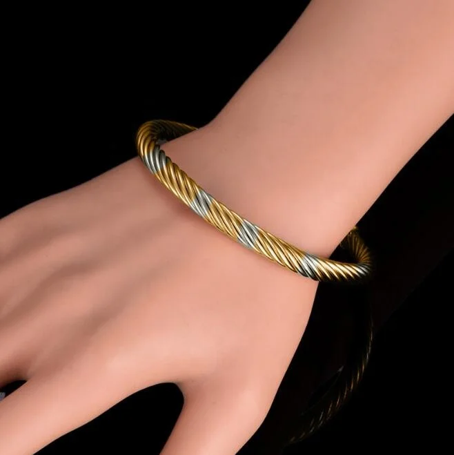 New fashion healthy saudi gold copper wire magnetic therapy bracelet