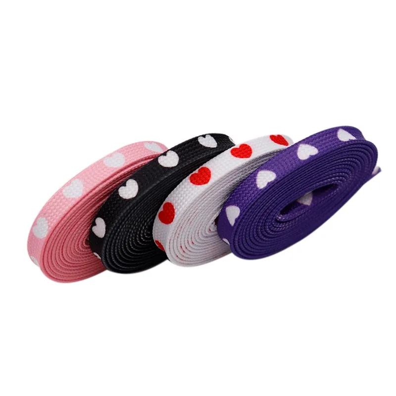 Weiou Shoe Accessories 50-200CM Length Sublimation Peach Heart Differentiation Shoelaces For Jodans And Y350 Shoes