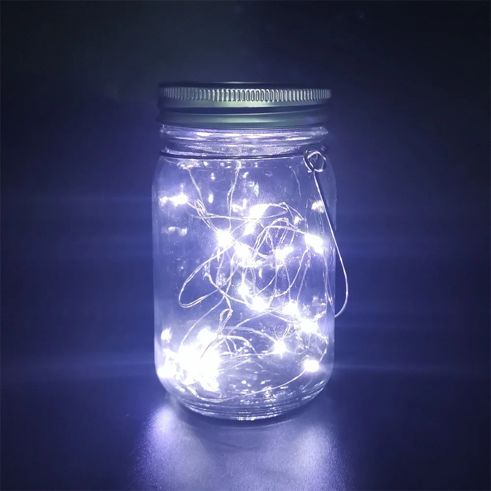 Outdoor Waterproof Solar Mason Jar Lid Copper Wire Light 20LED light