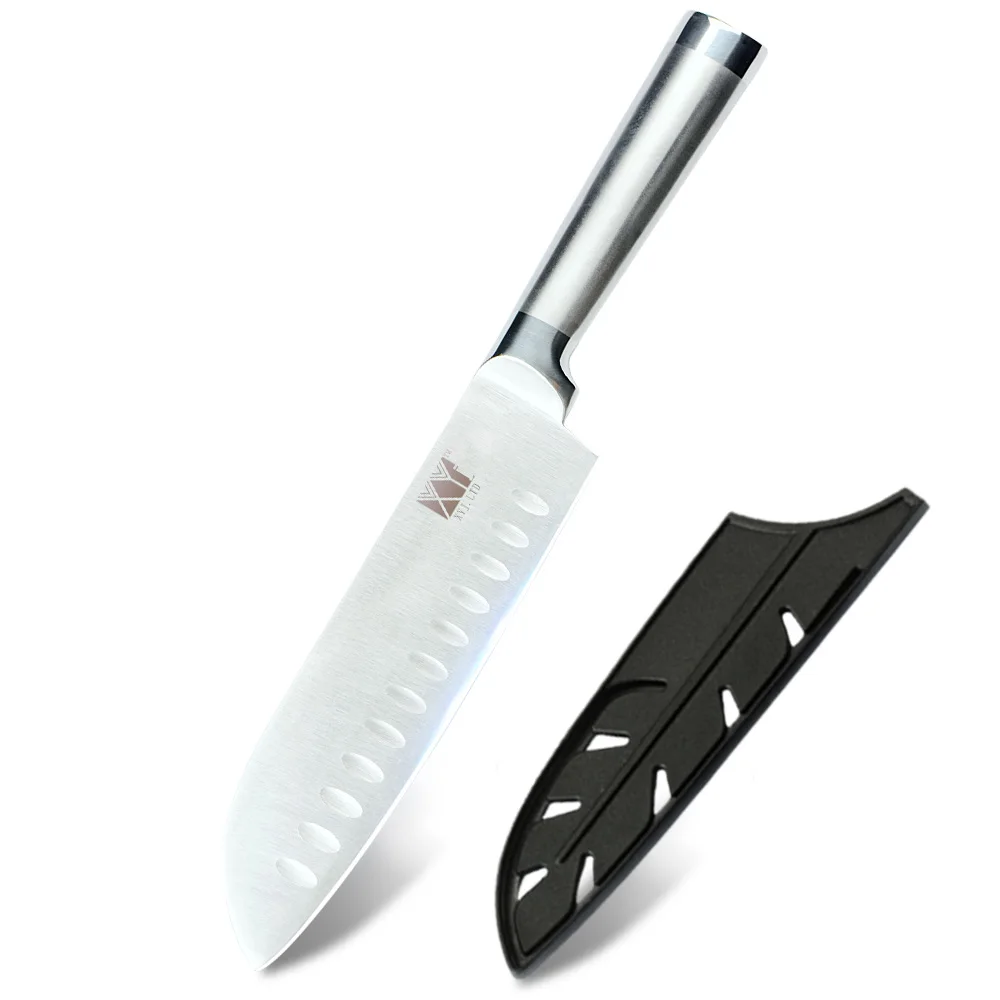 3CR13 Stainless Steel 7 Inch Japanese Chef Sharp Blade Cooking Knives Durable Santoku Kitchen Knife