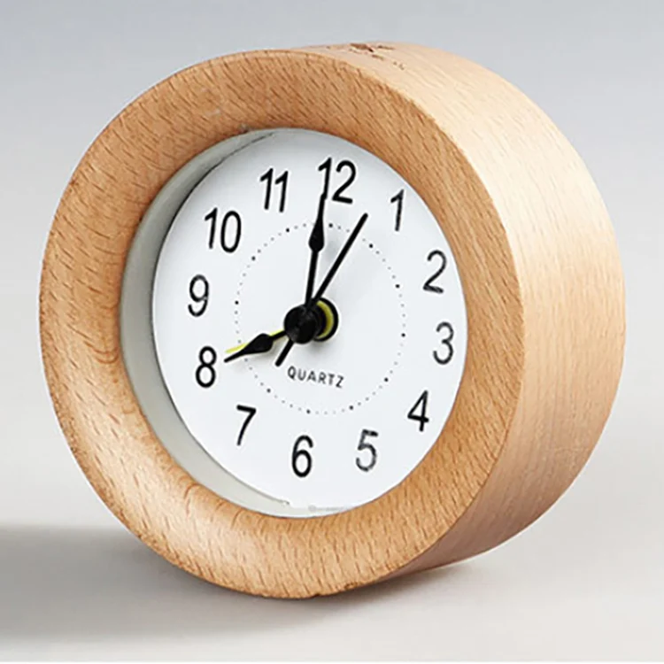 
Wood clock home hotel movements table desk wooden alarm clock desk clock 