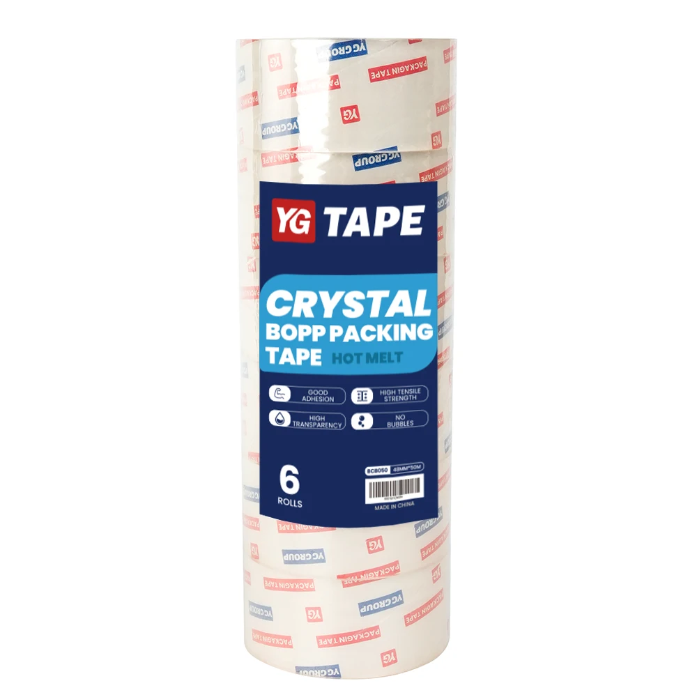 Good Price Bopp Carton Sealing Packing Tape Crystal Clear Adhesive  2 Inch High Quality Super Clear Bopp Tape