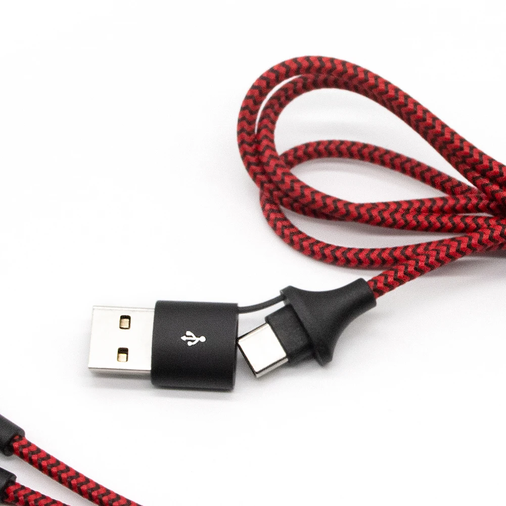 Promotional Gift OEM  Multi-function Braided Multi  Cable 6 In 1 LED Logo USB Charging Cable