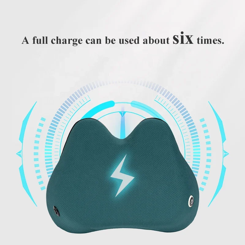 Color oem breathable foam elastic fabric leg waist neck body heating battery operated massage pillow cushion
