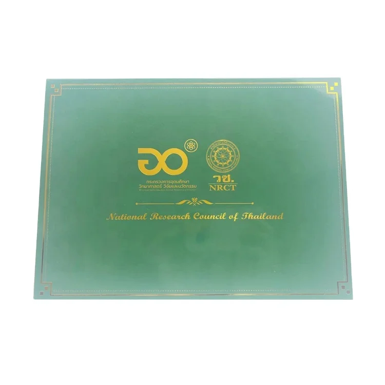 
custom foil stamp paper diploma folder A4 file certificate holder 