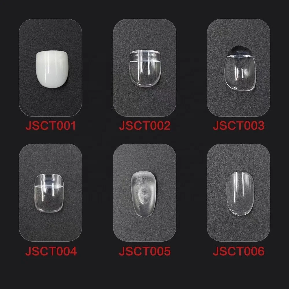 Semi-solid False Nail Tips Transparent Natural Short Square Oval Round Nail Display Color Card Manicure Practice Tool
