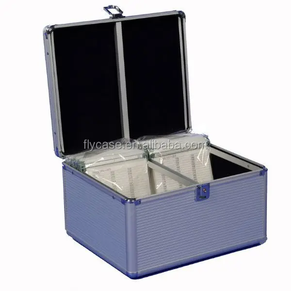 aluminum CD/DVD storage case with metal carry handle CD kit with PP leaves inside  CD case with locks