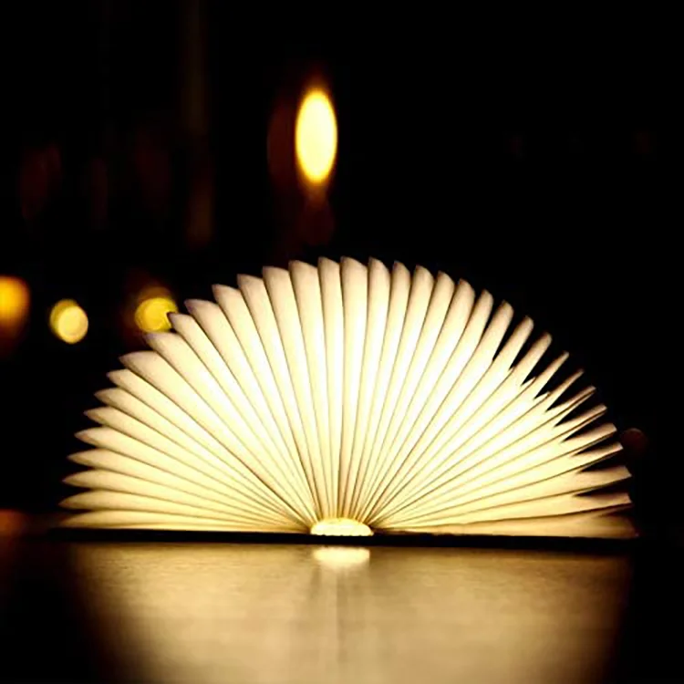  2021 Amazon Top Seller Wood Home Decor Custom Usb Portable Small Magnetic Folding Flexible Book Shaped