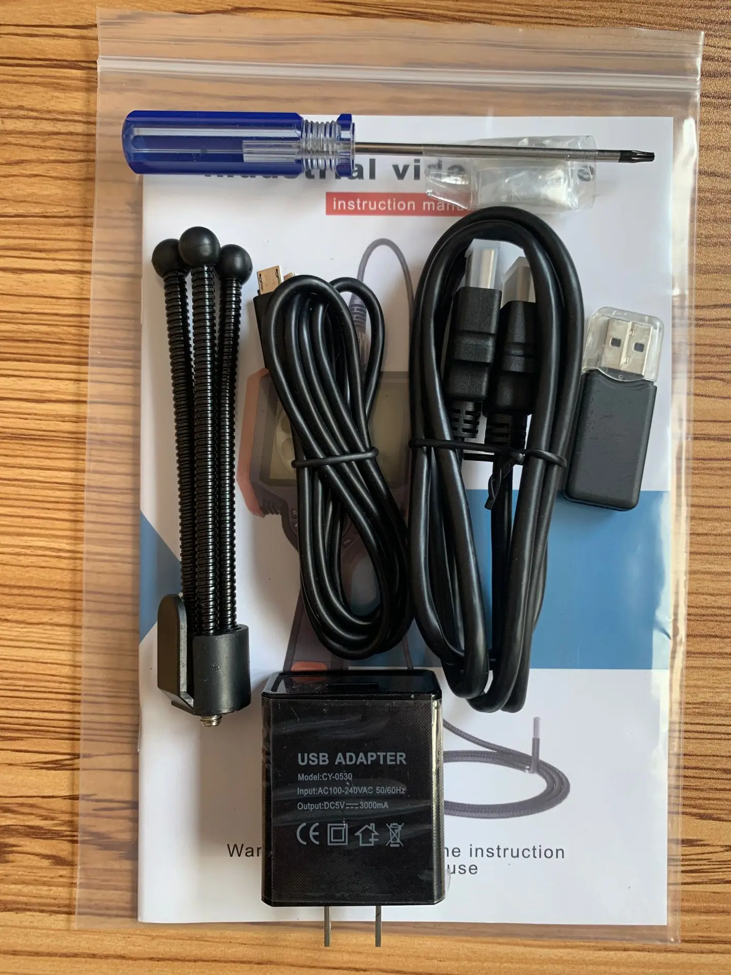 Flexible Industrial Borescope with 6mm Probe Lens, 3Mts Working Cable, 360 Degrees Joystick Articulation, 5 Inch Display