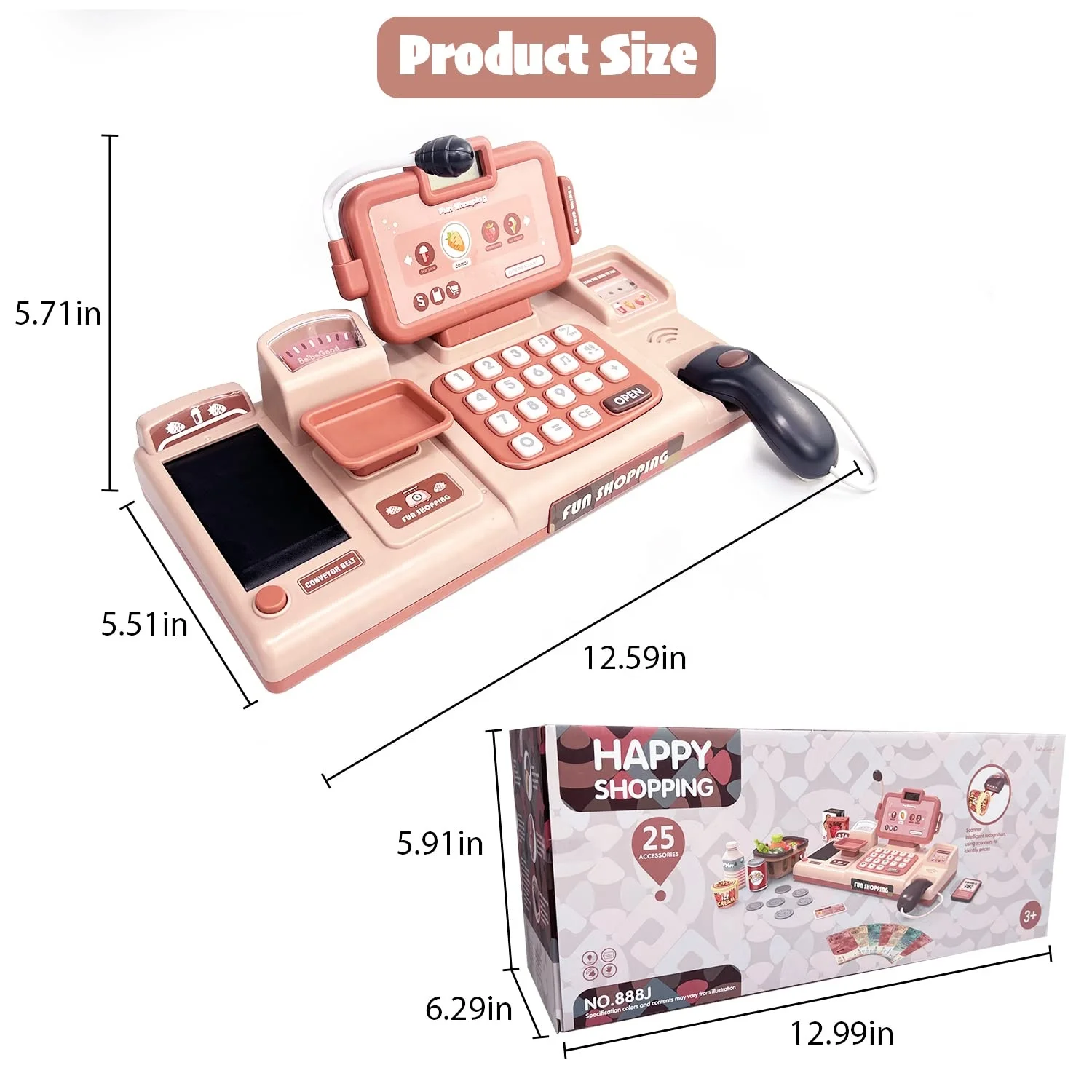 kids education shopping diy electronic toy cash register toy cash register scanner toy cash register with microphone
