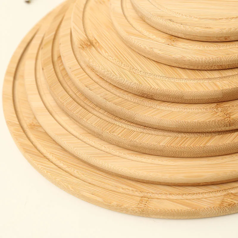 Heavy Duty Round Wholesale Bamboo Cutting Wood Breakfast Board With Handle