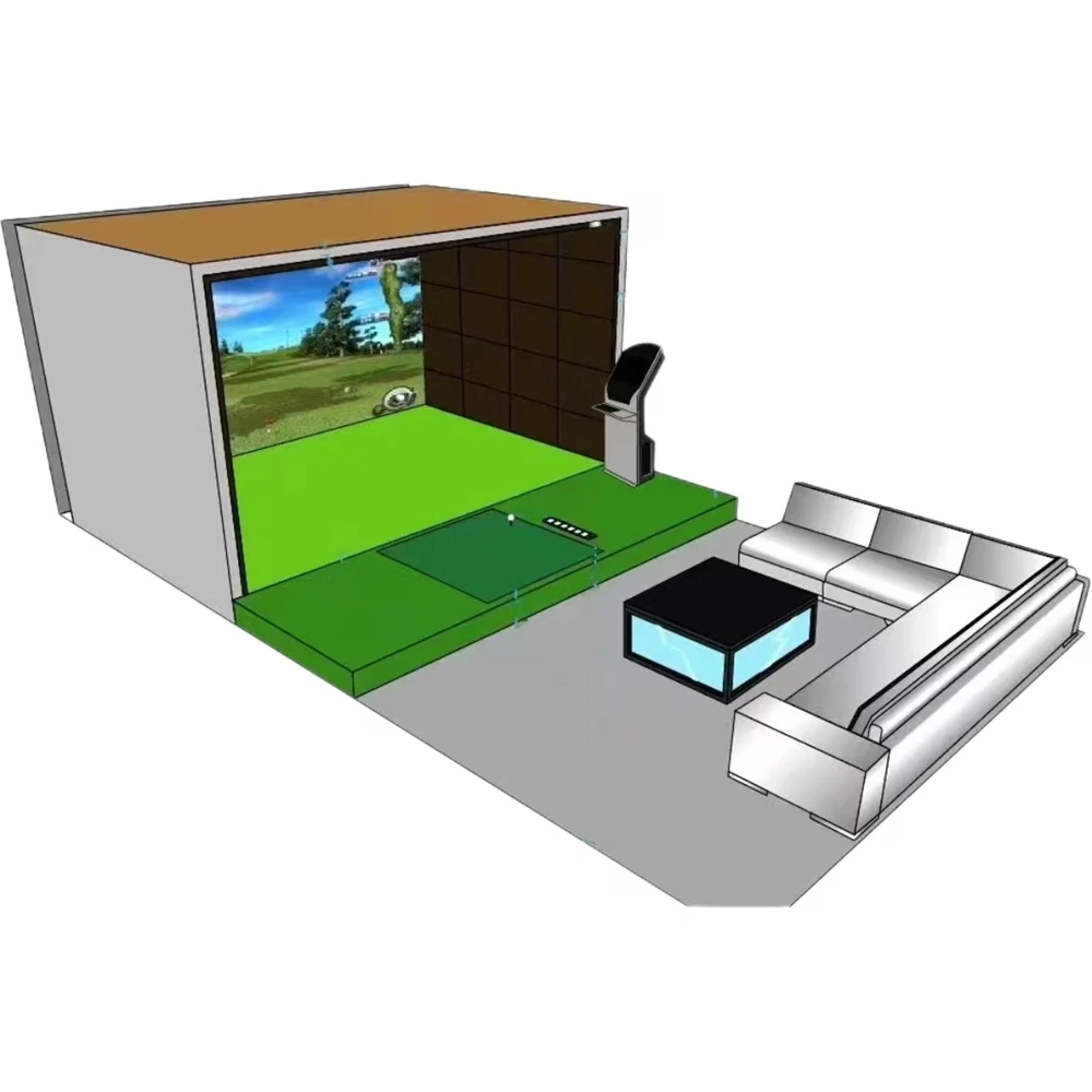 China Luxury Professional Indoor Entertainment Golf Simulator With Projector Screen