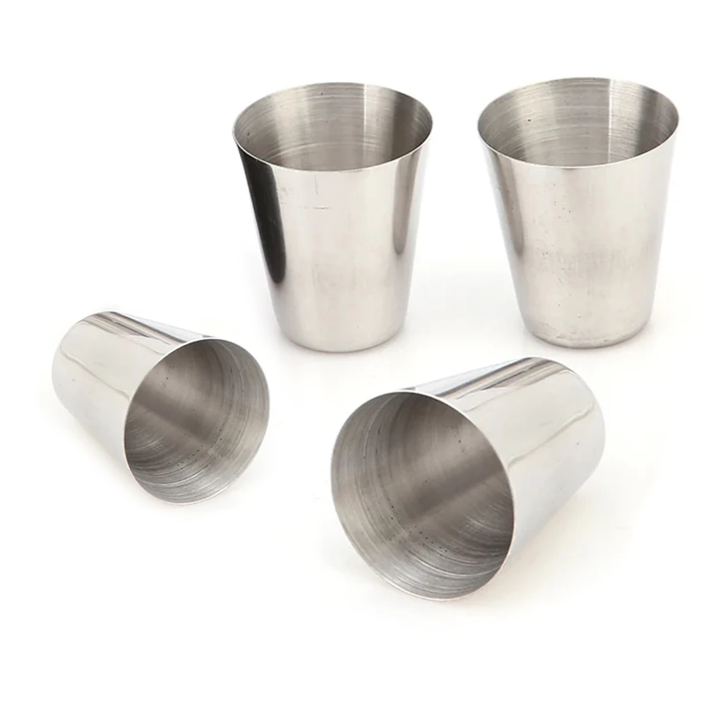 Wholesale Beer Glasses Metal Custom Portable Liquor Hip Flask Leak Proof 304 Stainless Steel Wine Whiskey Alcohol Glass