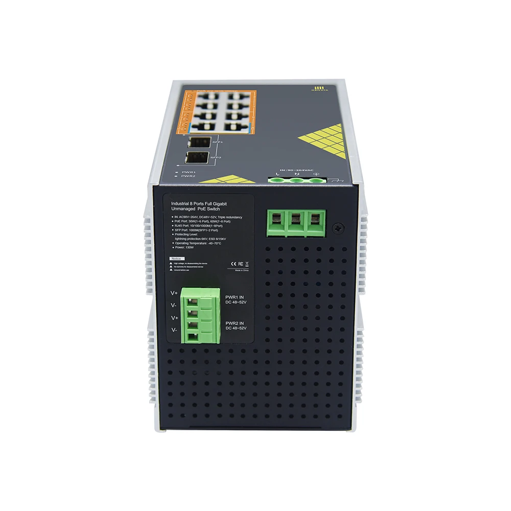 Industrial 8 Port Gigabit Unmanaged PoE Switch