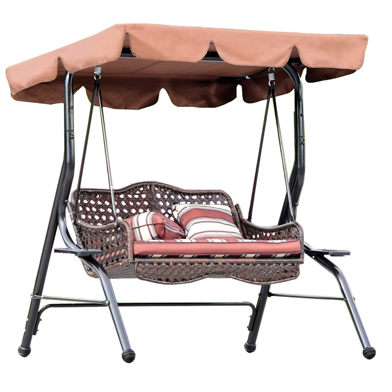 Most popular garden chairs steel with painting and Co2 welding patio swing chair iron swings