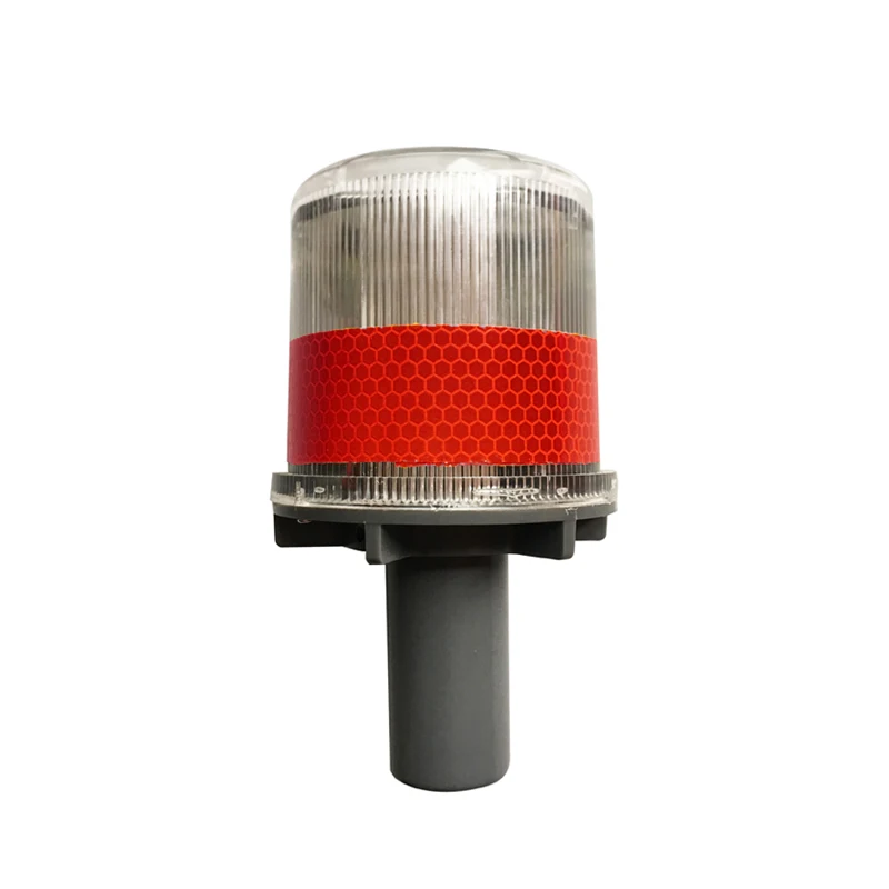 Roadside emergency Solar LED flashing warning beacon light with reflective tape