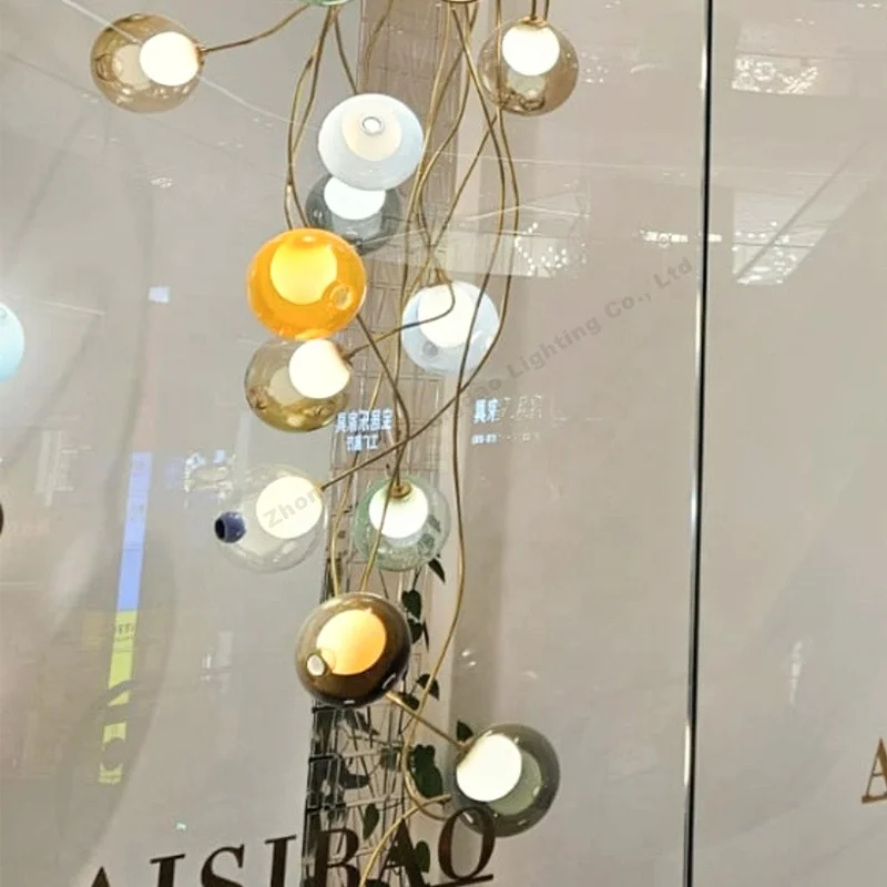 Customized Postmodern Style Office, Living Room, Exhibition Hall, Luxurious Modern Water Droplet LED Pendant Light