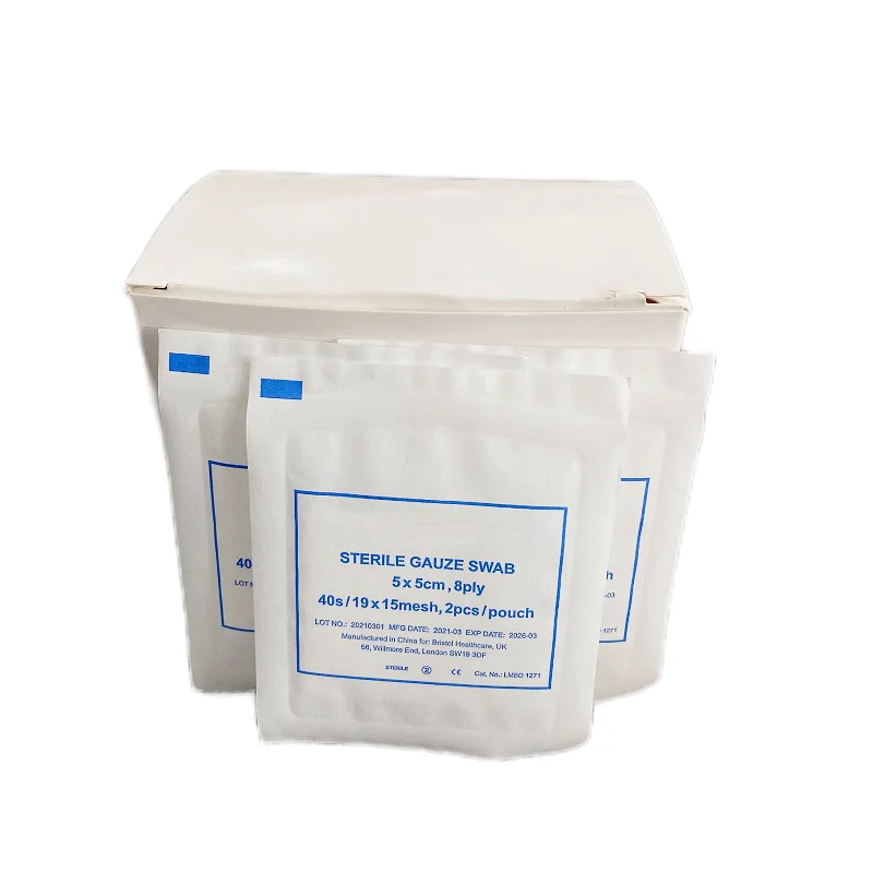 CE ISO13485 factory hisopos de gasa medica panos de gasa esterilizados esterilizadas almohadillas de gasa quirurgica