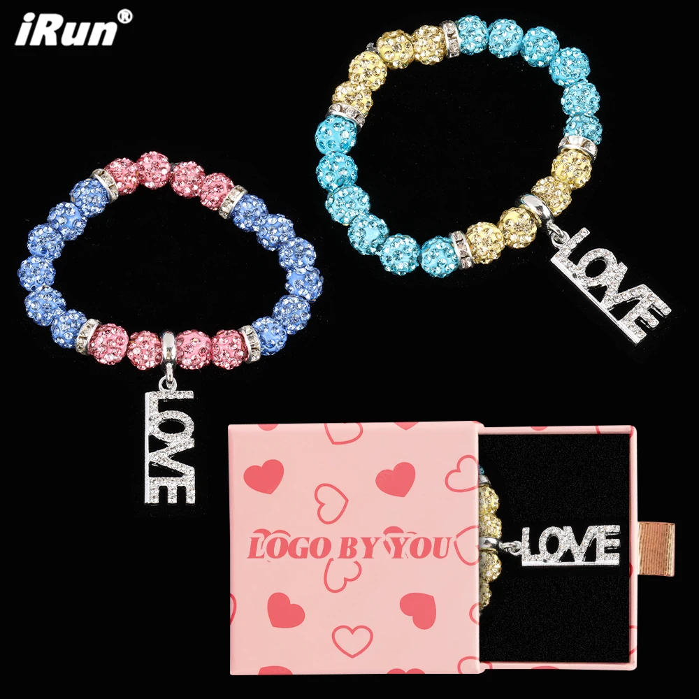 IRun Shamballa диско-шар браслет из бисера Блестящие кристаллы в стиле ручной работы эластичные бусины глины Круглый