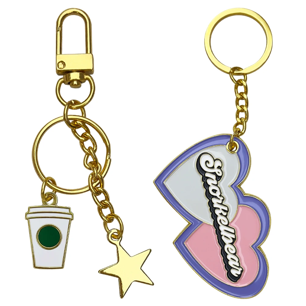 Key chain manufacturer personalized sublimation designer logo kawaii cartoon metal enamel cute anime custom keychain