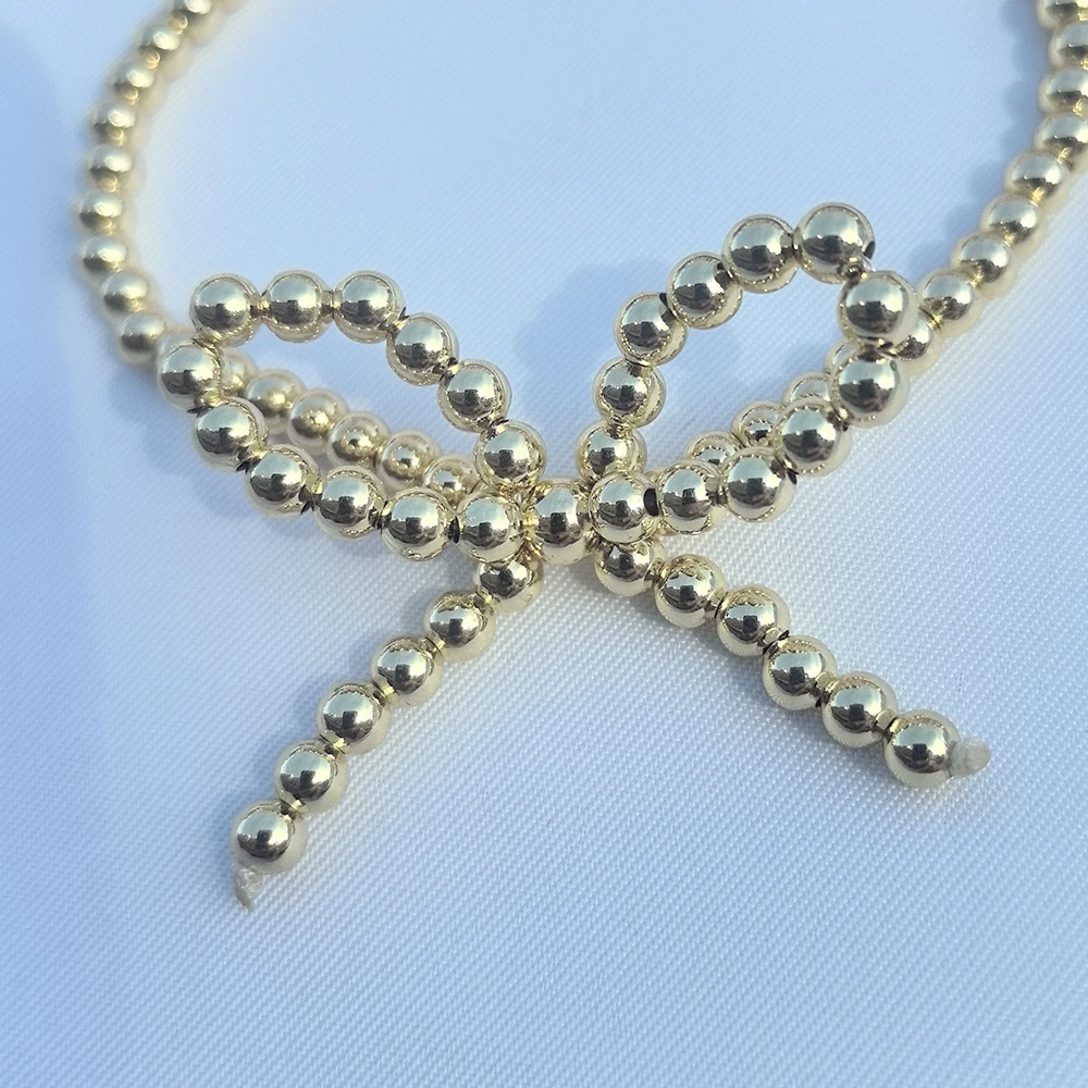 Custom Bow Bowknot Design alloy beaded Bracelet for Gifts Weddings