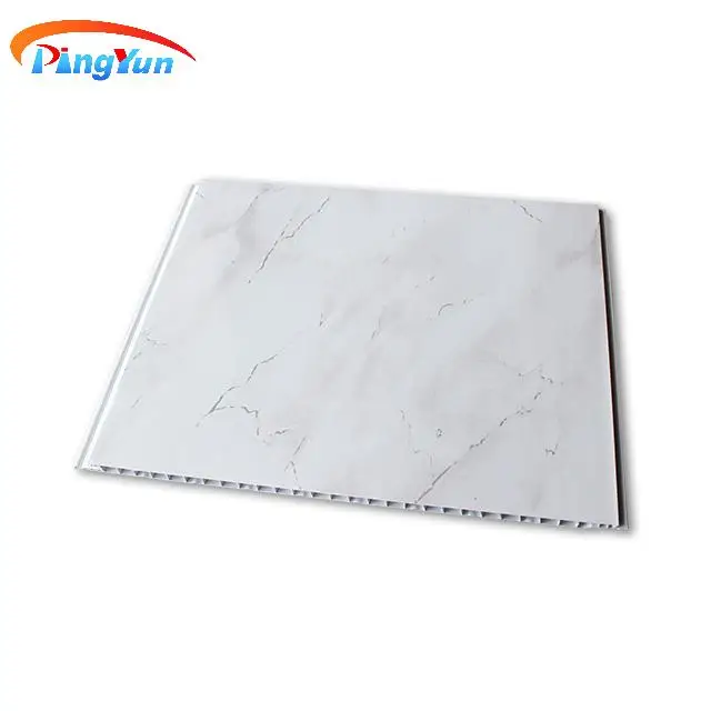 South America Pvc Ceiling Panel Plastic Modern Strip Waterproof Pvc Tile Wall Paper for Bathroom PVC Resin& Calcium Powder 5.95m