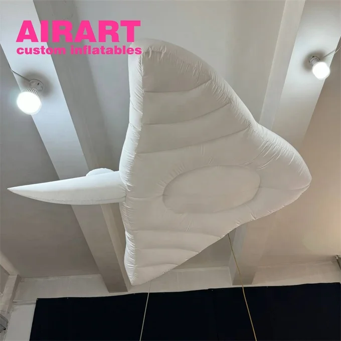 Interior decoration inflatable sea themed fish, white inflatable manta rays for display