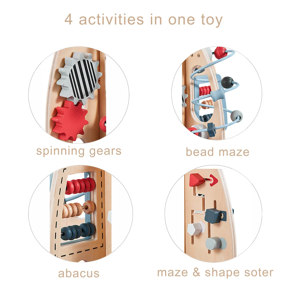 Multifunctional Wooden Beaded Toys Sensory & Intelligent Educational Rocket Science Game for Children Complete Learning Set
