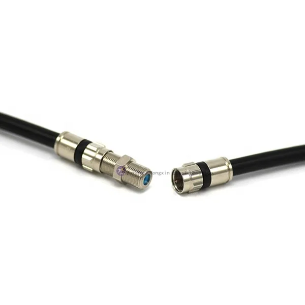 Flexible Rg6 Coaxial Cable For Tv F Type Push To Connect Coax Rg6 F Connector Male Type Crimp Rg58 Rg6 Rg59 Rg-6/U R