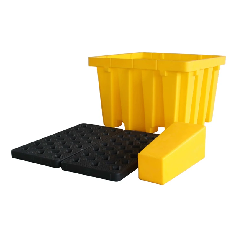 Chinese manufacturing detachable 4 drum Plastic spill pallet
