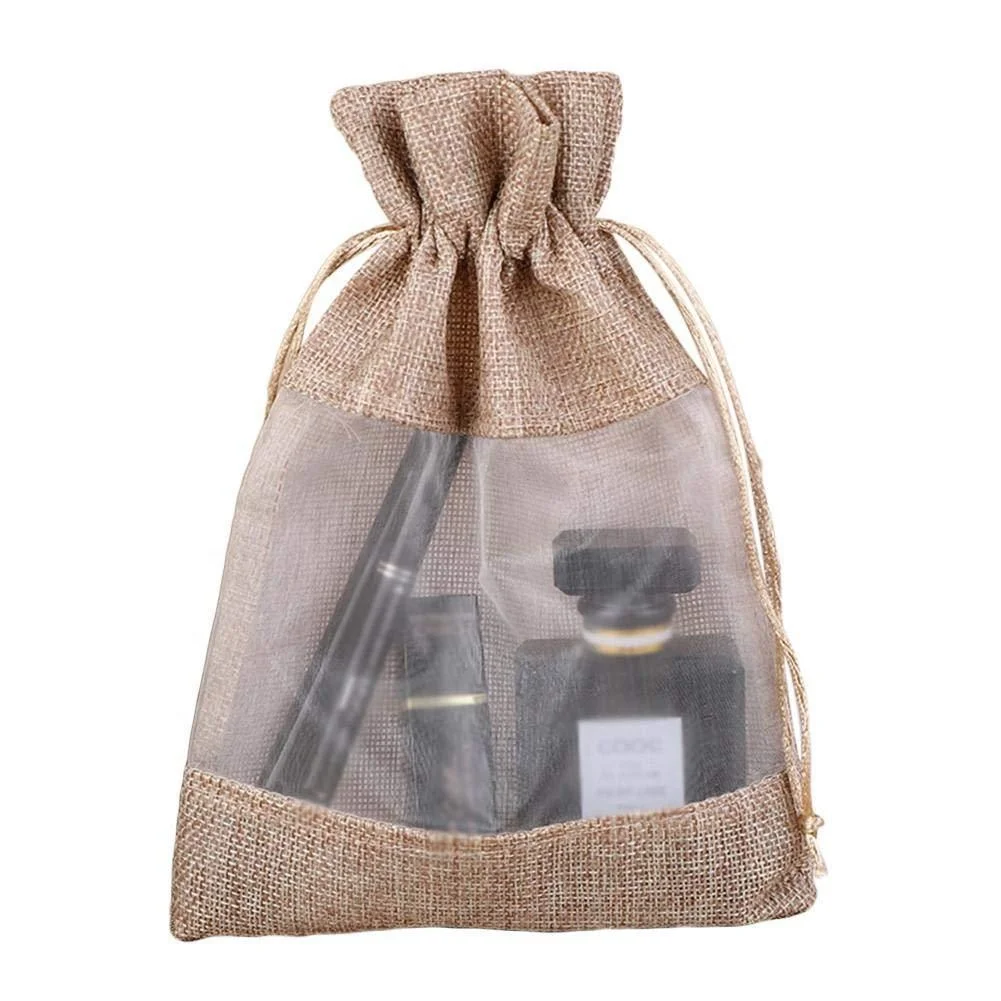 Рекламные чехлы из джутовой мешковины с окном из ПВХ