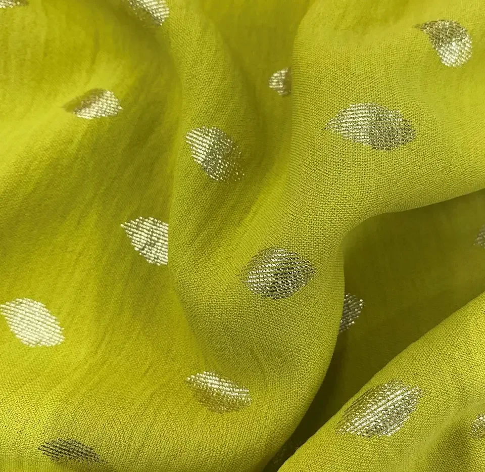 Shaoxing Jacket Cey Airflow Fabric Factory Wholesale Soft Geometry Pattern Polyester Crepe Suit Fabric Woven 100% Polyester Dyed