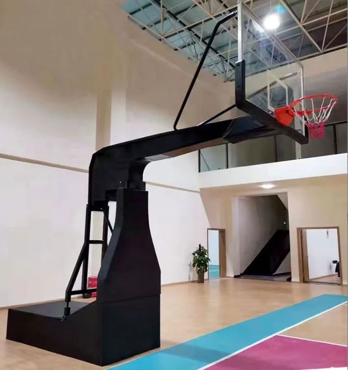 Competition Level Club Movable Folding Adult Basketball Goal Stand Electro Hydraulic Basketball Backstop