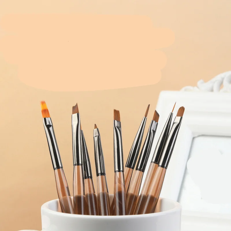 RU Nail pen brush set Sweep Double head construction pen Light therapy drawing line pen Gradient  wholesale