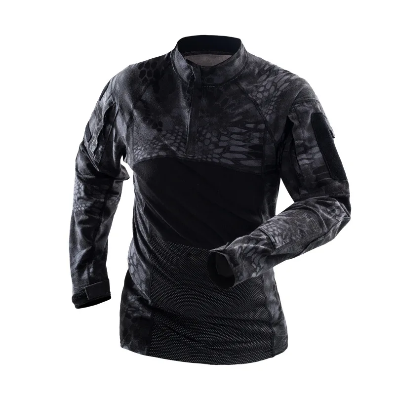 Outdoor Training Paintball Hiking Waterproof Ripstop Frog Suit Shirts Knitting Long Sleeve Camouflage Tactical Shirt