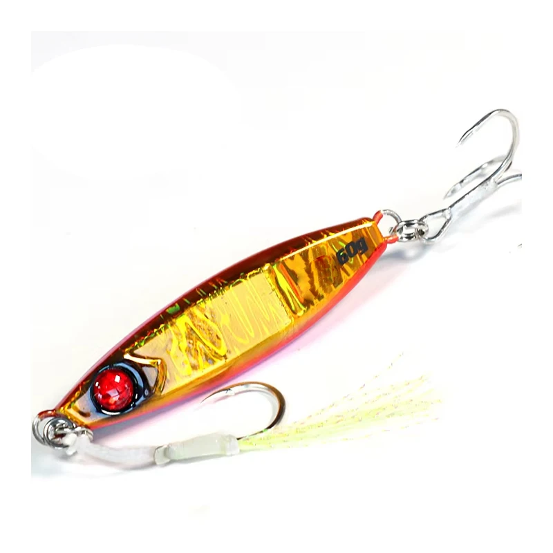 New Design Jig Lures 40g 60g 80g Jig Metal Lures Rattle Fishing Lure Jig Metal Saltwater