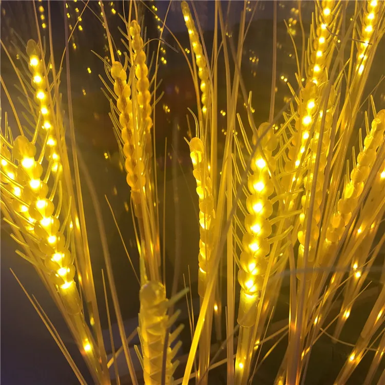 15pcs LED Wheat Ear Lamp IP65 With Adapter Outdoor Waterproof Fence Landscape Festival Lamp Courtyard Garden Pathway Yard Home