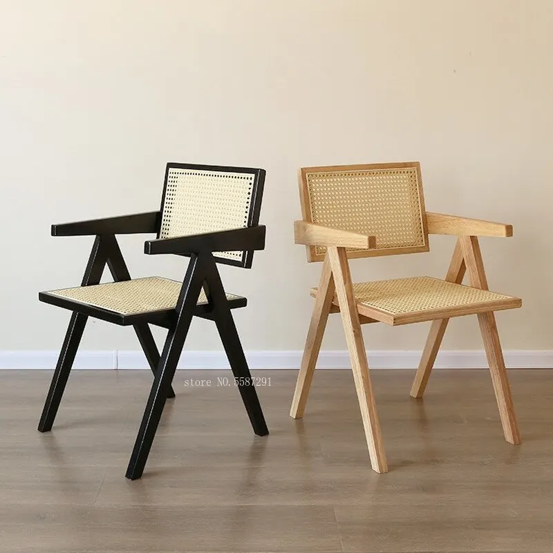 Best selling modern scandinavian dinning chairs Nordic Modern Rattan Back Office Dining Chair
