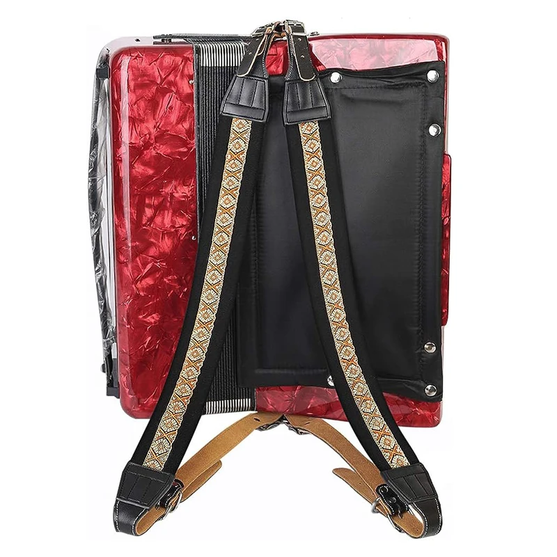 Ремешки для аккордеона, регулируемые Наплечные ремни из натуральной кожи с мягкой подкладкой для басов 16-120, комплект из 2 шт.