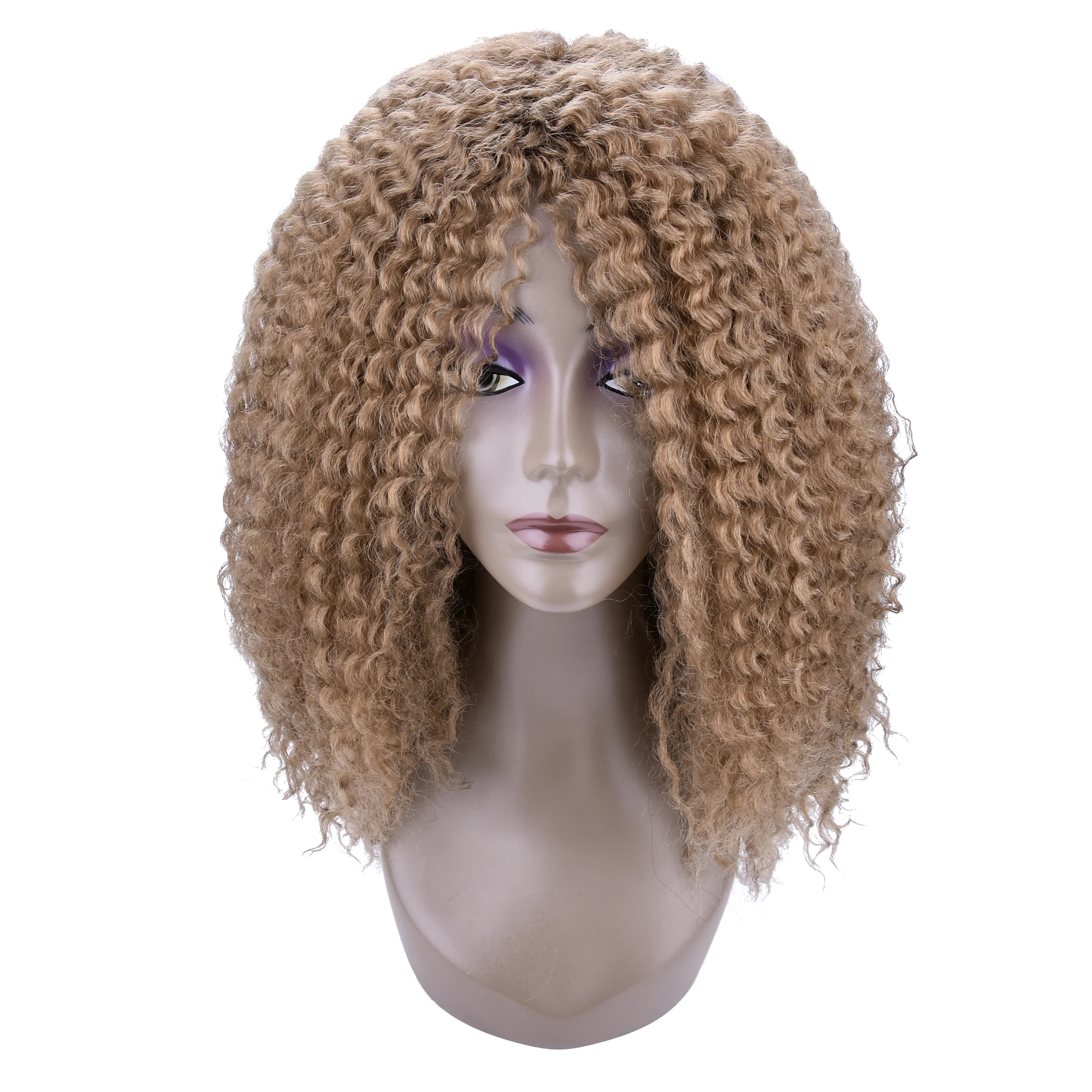 Imported japanese fiber jerry curl synthetic korean wig short, kinky curly women girls synthetic wig